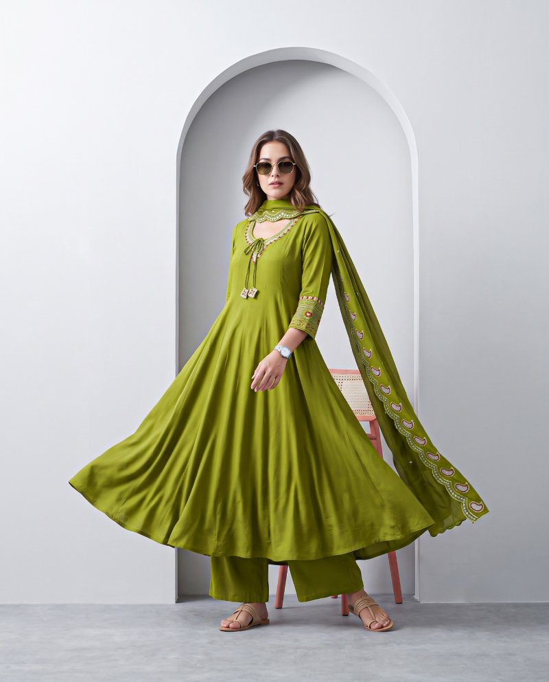 Ff Roman Anarkali Ghera Designer Plazzo Suits